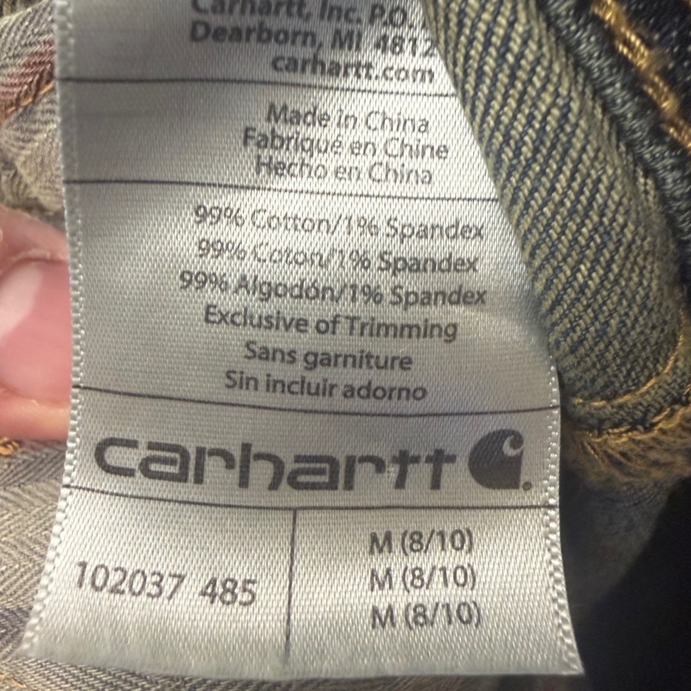 Carhartt Womens Denim Trucker Jacket Medium Wash Blue 102037 485 Size M 8/10 - Picture 5 of 7